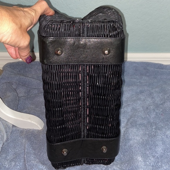 RARE Like new Adrienne Vittadini | vintage 90's wicker bag calf hair - Picture 7 of 16